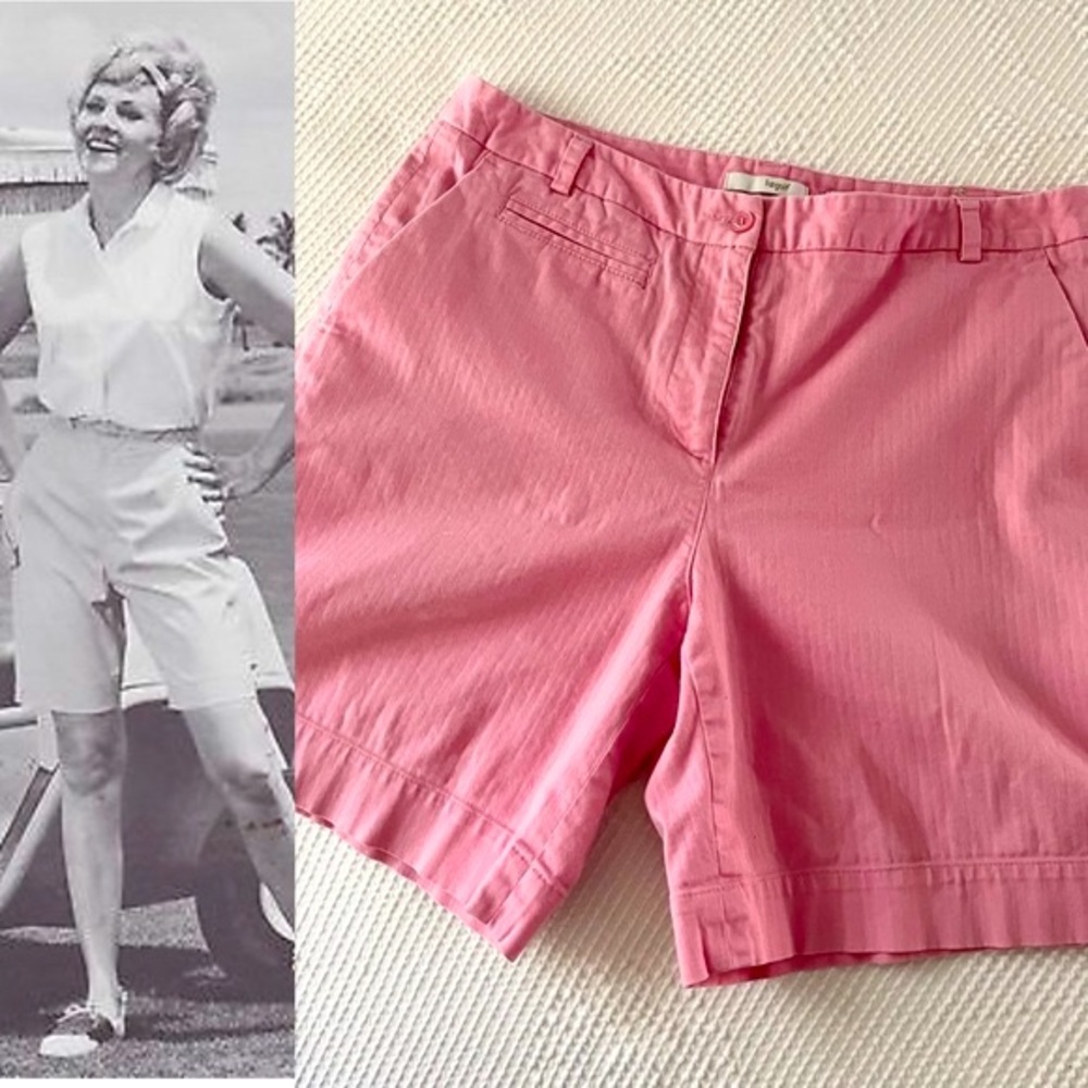 High Waist Vintage Pink Bermuda Shorts by Liz Golf Coastal Grandma